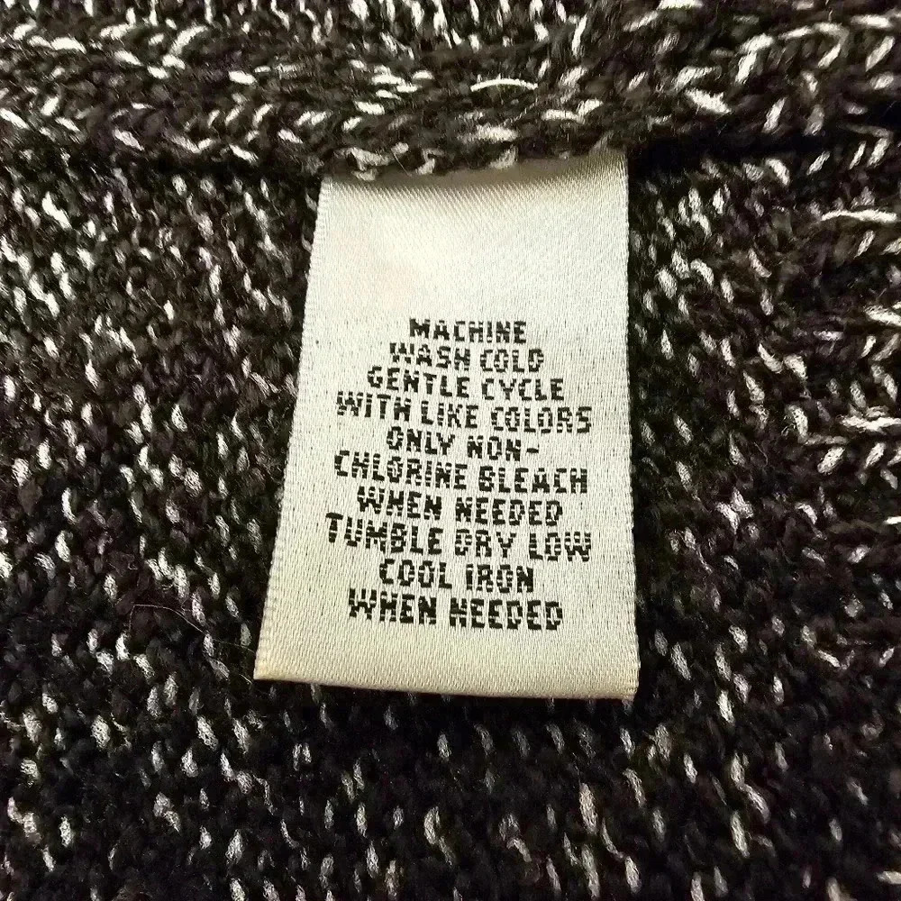 Rebecca Malone Womens Black White Acrylic Blend Mock Knit Sweater XL - Picture 8 of 8